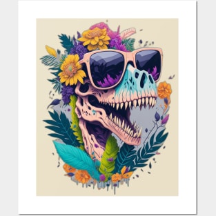 Quirky Dino Skull Posters and Art